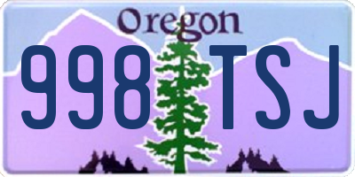 OR license plate 998TSJ