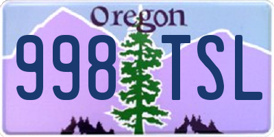 OR license plate 998TSL