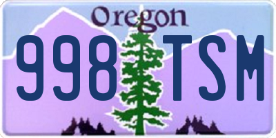OR license plate 998TSM
