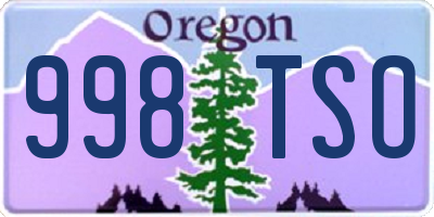 OR license plate 998TSO