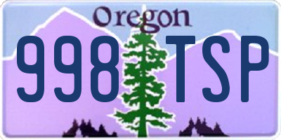 OR license plate 998TSP