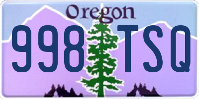 OR license plate 998TSQ