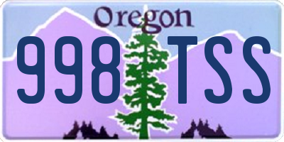 OR license plate 998TSS