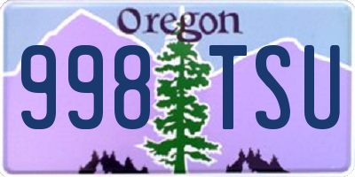 OR license plate 998TSU