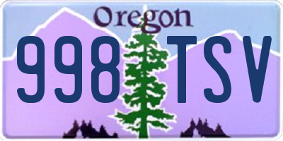 OR license plate 998TSV