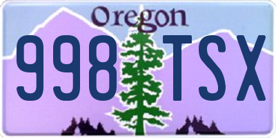 OR license plate 998TSX