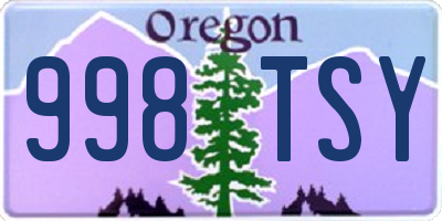 OR license plate 998TSY