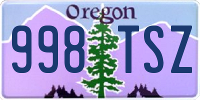 OR license plate 998TSZ