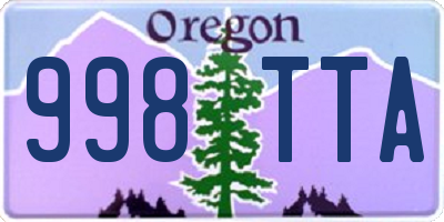 OR license plate 998TTA