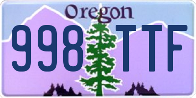 OR license plate 998TTF