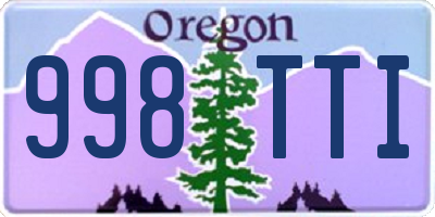 OR license plate 998TTI