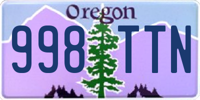 OR license plate 998TTN