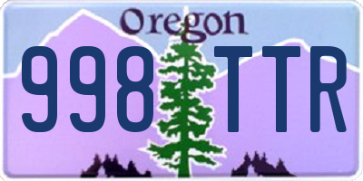 OR license plate 998TTR