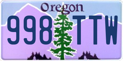 OR license plate 998TTW