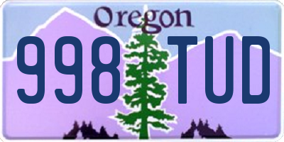 OR license plate 998TUD