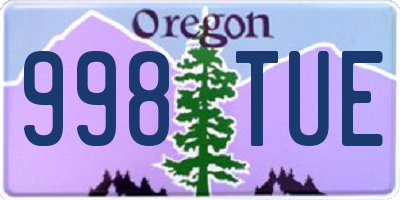 OR license plate 998TUE