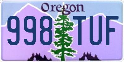 OR license plate 998TUF