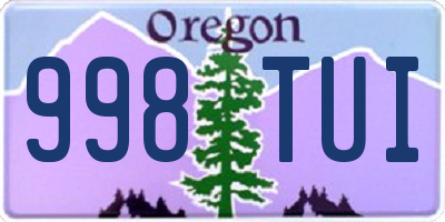 OR license plate 998TUI