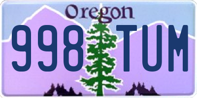 OR license plate 998TUM