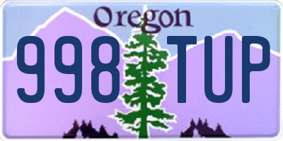 OR license plate 998TUP