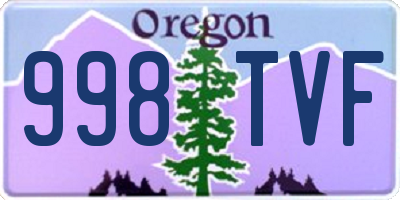 OR license plate 998TVF