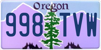 OR license plate 998TVW