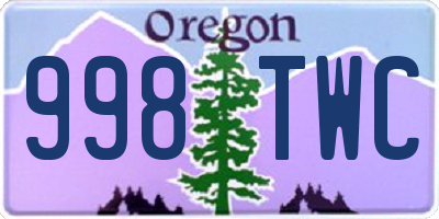 OR license plate 998TWC