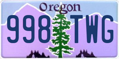 OR license plate 998TWG