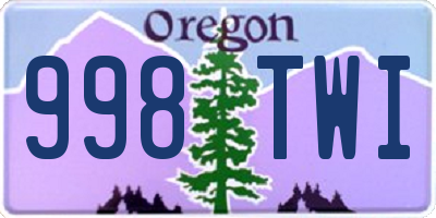 OR license plate 998TWI