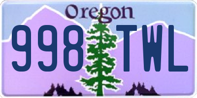 OR license plate 998TWL