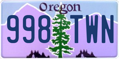 OR license plate 998TWN