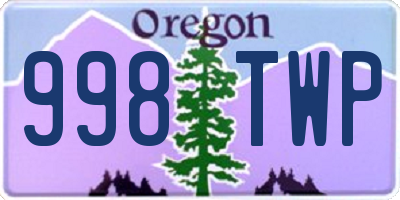 OR license plate 998TWP