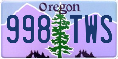OR license plate 998TWS