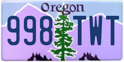 OR license plate 998TWT