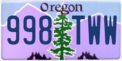OR license plate 998TWW