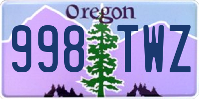OR license plate 998TWZ