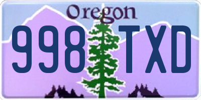 OR license plate 998TXD