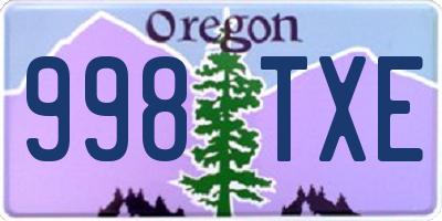 OR license plate 998TXE