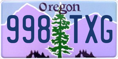 OR license plate 998TXG