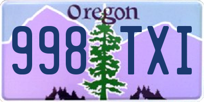 OR license plate 998TXI