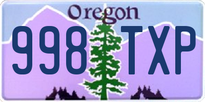 OR license plate 998TXP