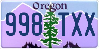 OR license plate 998TXX