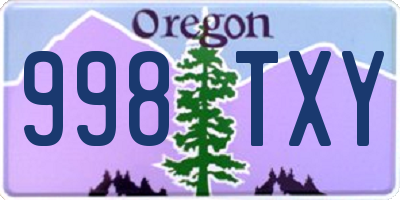 OR license plate 998TXY
