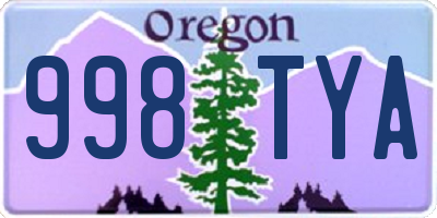 OR license plate 998TYA