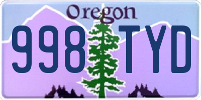 OR license plate 998TYD