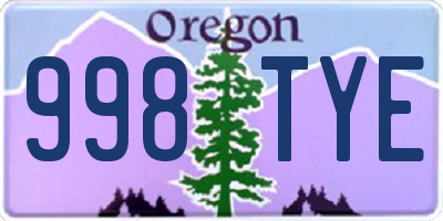 OR license plate 998TYE