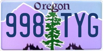 OR license plate 998TYG