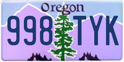 OR license plate 998TYK