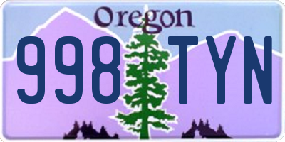 OR license plate 998TYN