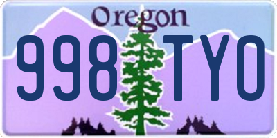 OR license plate 998TYO